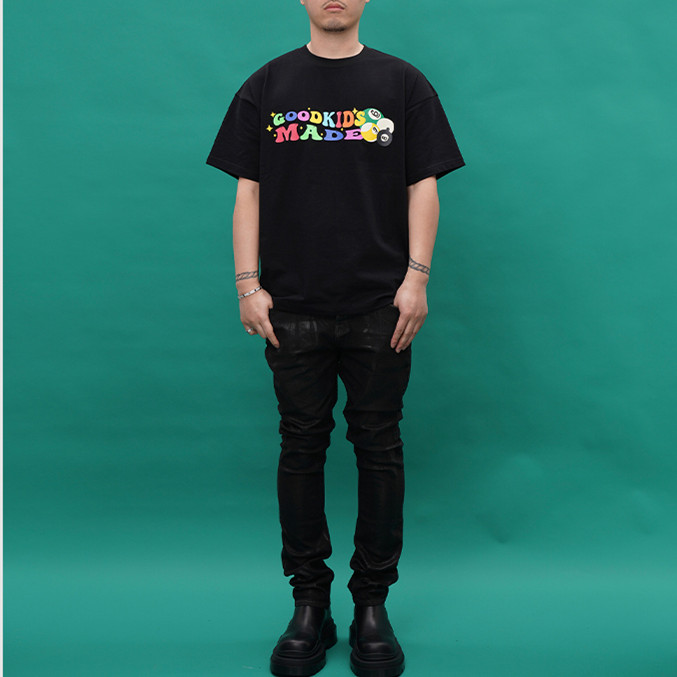AFGK Tシャツ　3Dサークルログ エンジェル　半袖　個性的　シンプル　黒L